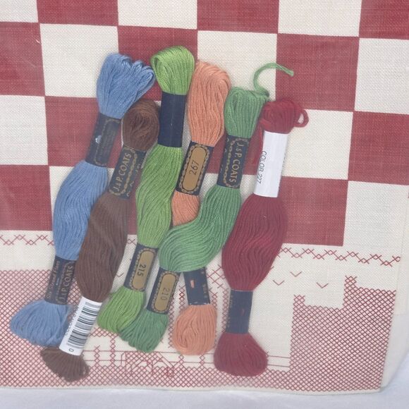 Vintage Country Stitching Cross Stitch‎ Kit 334 Checkerboard Sampler 14x18 Linen - Picture 6 of 6